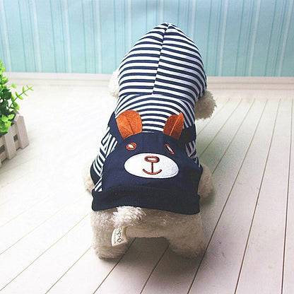 Hoodie Style Striped Dog Winter Clothes